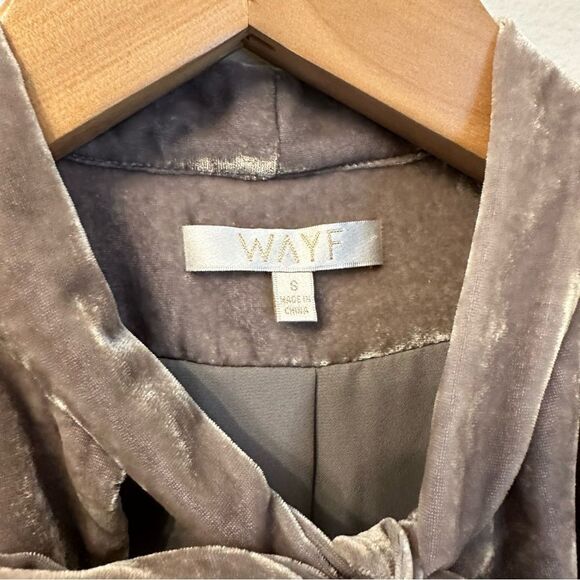 WAYF Velour Bow Neckline Blazer - Picture 4 of 5